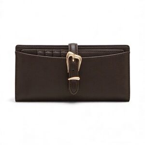 Anne Klein Dark Brown Wallet with Gold Buckle